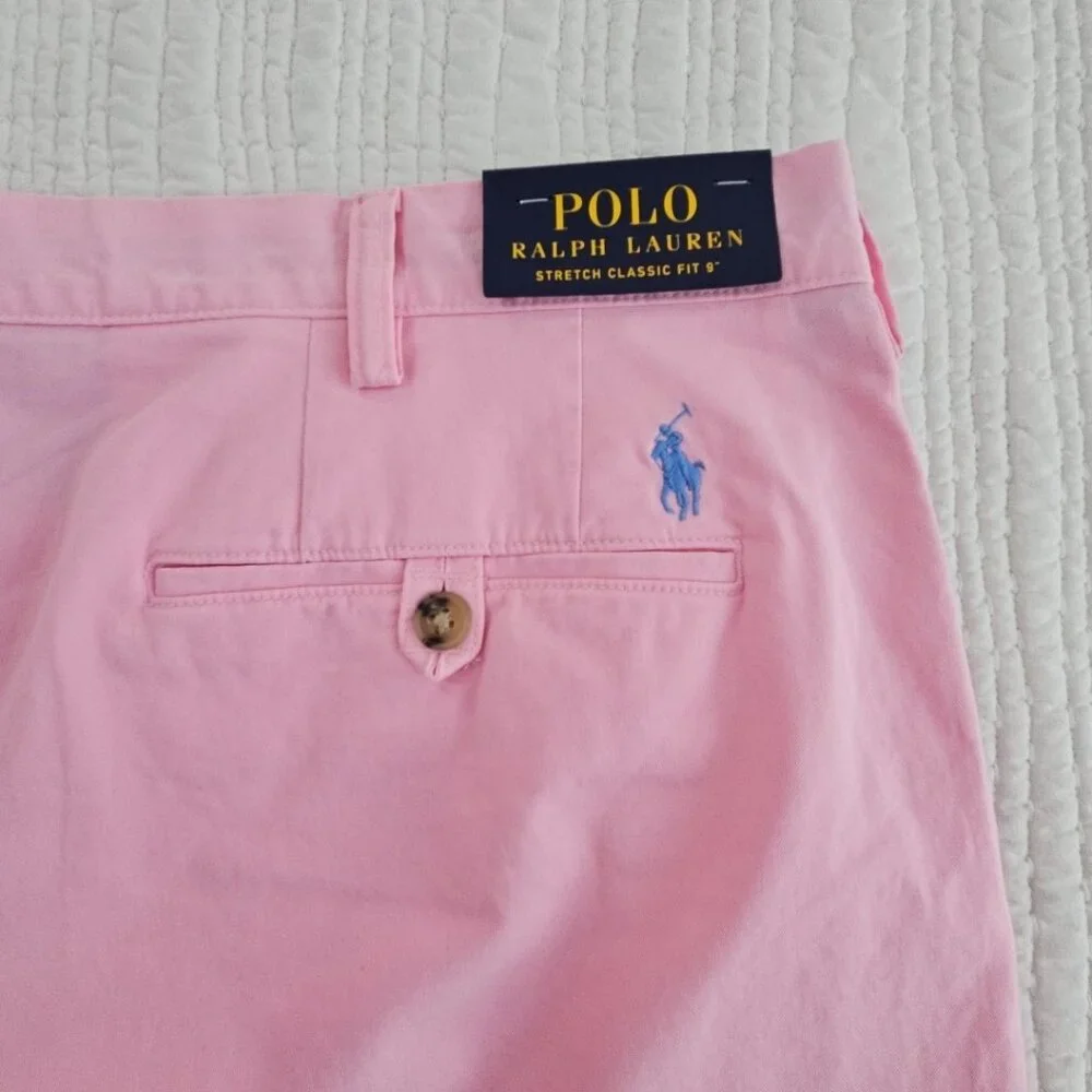 Polo Ralph Lauren Shorts Men's 42 Pink Stretch Straight Fit Pony‎ NEW 9